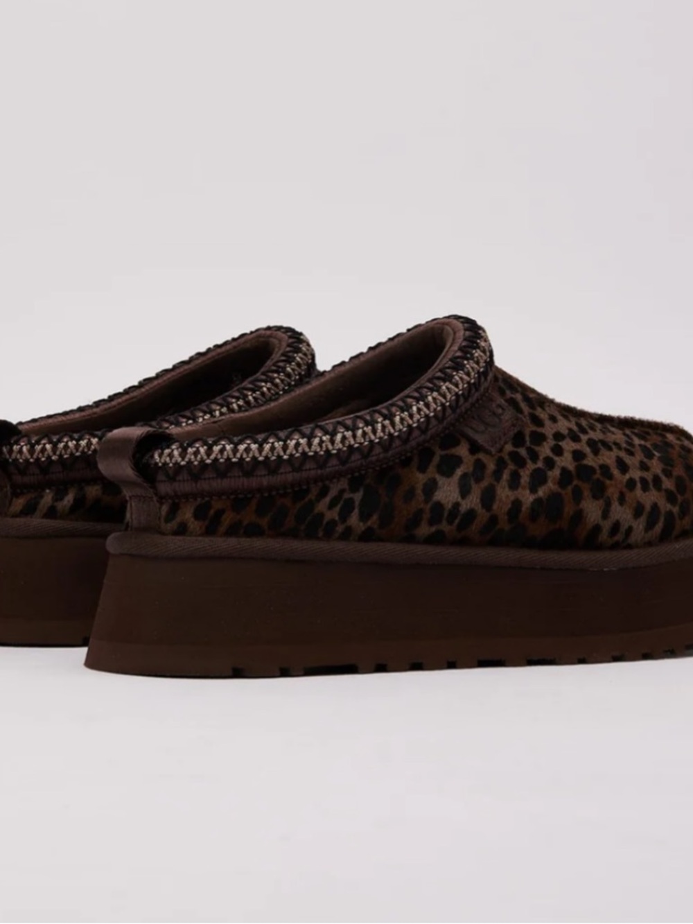 . UGG TAZZ Leopard Brown Caspian Platform Slipper Shoes - Picture 8 of 13